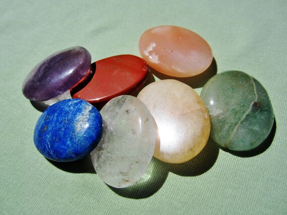 Basic CHAKRA BALANCING Stones and Velveteen Bag 94g