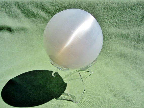SELENITE SPHERE with Acrylic Stand Polished Morocco 7.5cm / 541g