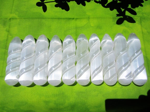SELENITE WAND Lot of 10 4" in. Polished Premium Morocco Wholesale 875g