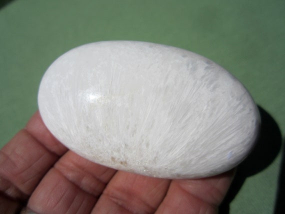 SCOLECITE Polished Palm Stone Touch Worry India 65g / 2 1/2" inch