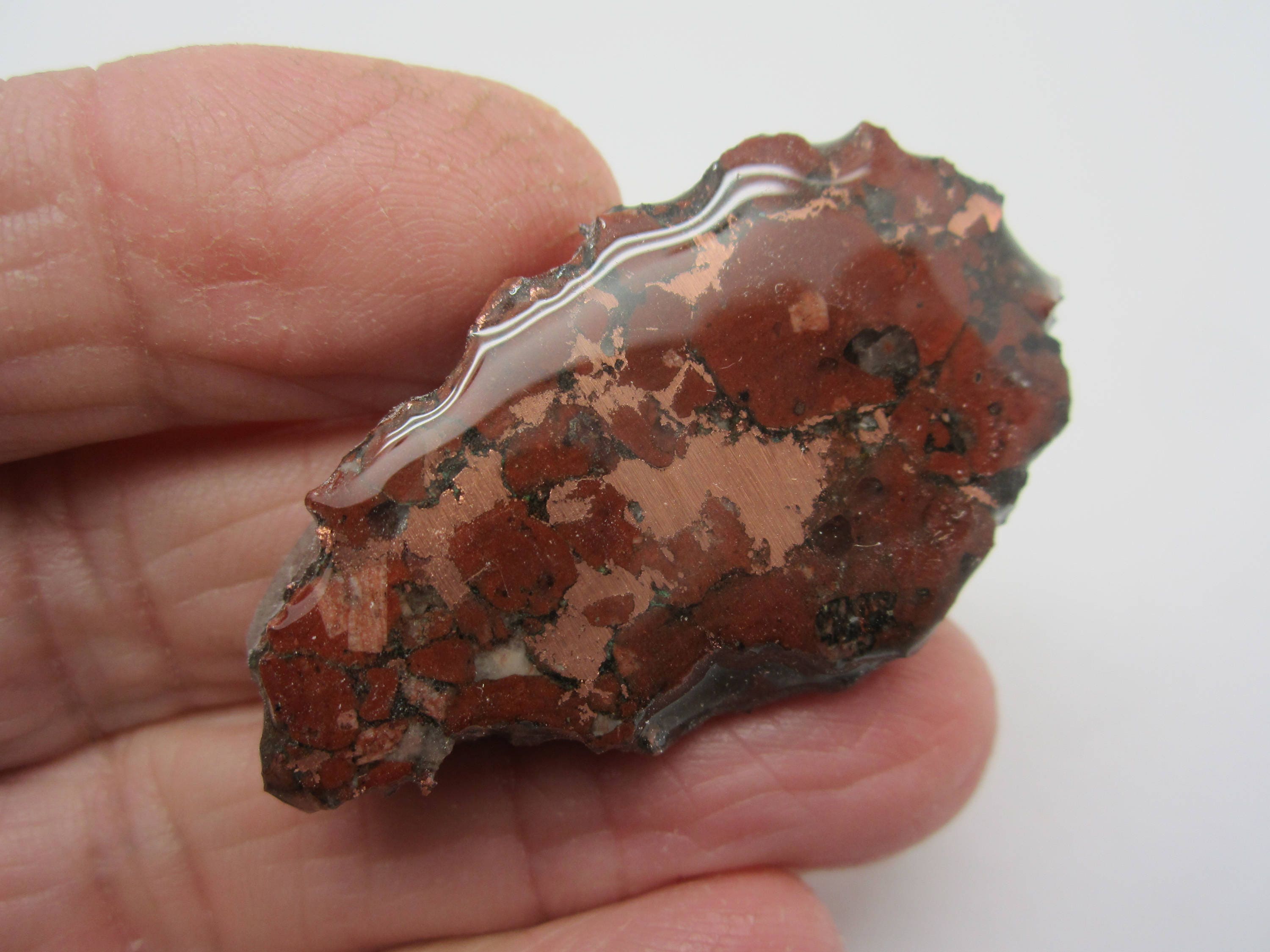 Polished / Lacquered NATIVE COPPER ORE Slab Michigan 20g