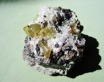 Golden YELLOW APATITE Cluster Mixed Minerals Mexico 185g