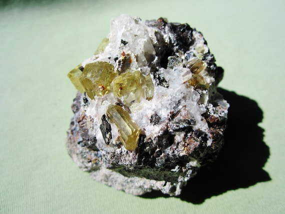 Golden YELLOW APATITE Cluster Mixed Minerals Mexico 185g