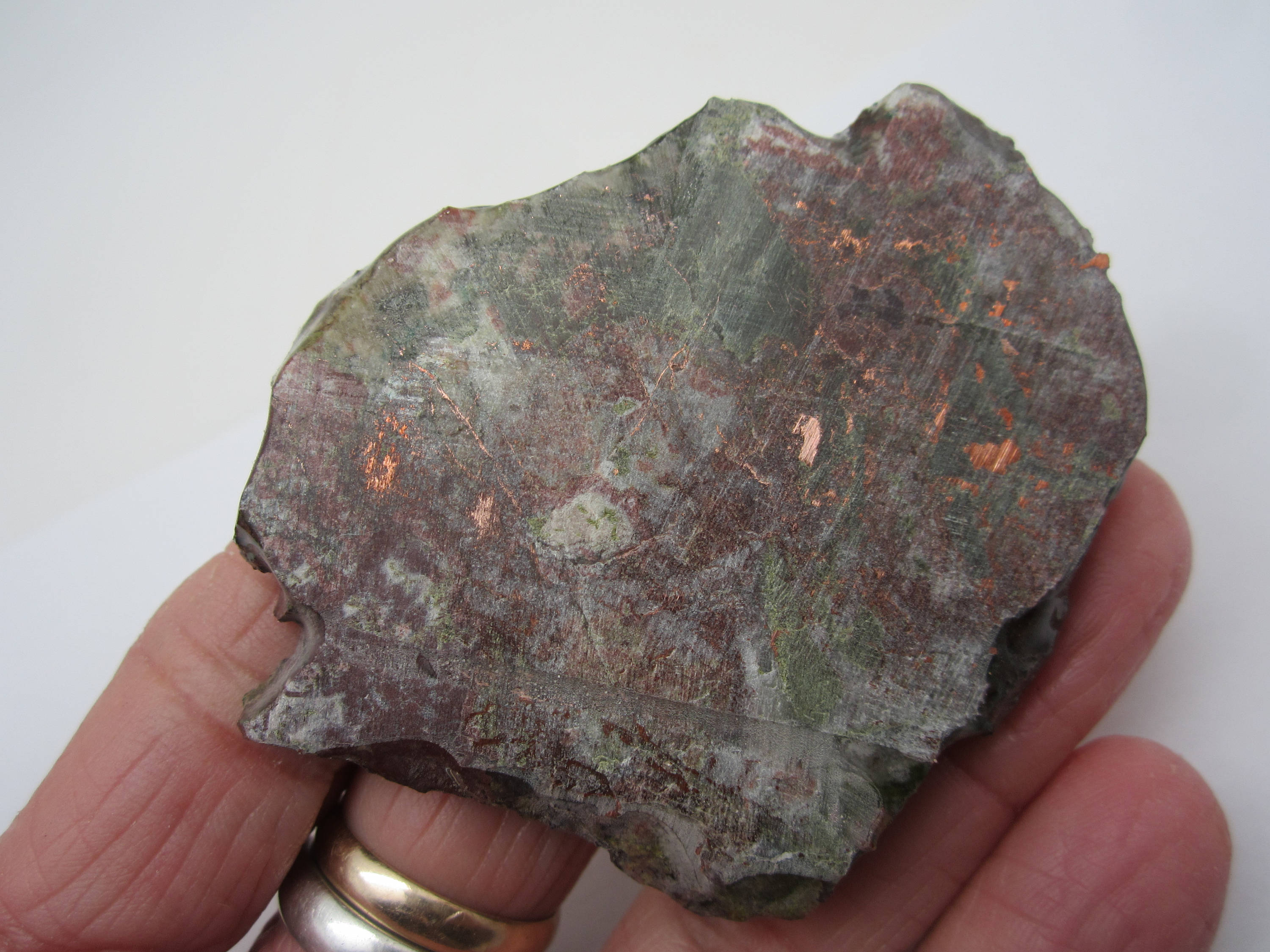 Polished / Lacquered NATIVE COPPER ORE Slab Michigan 53g