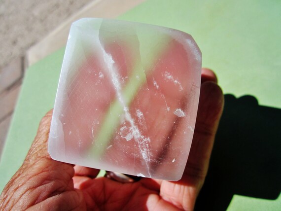 SELENITE CUBE Polished 1 3/4" Morocco 272g