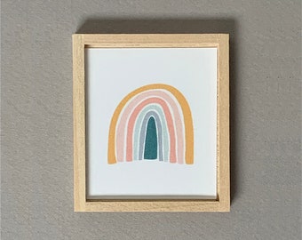 Dollhouse Artwork, Miniature Art, Modern Miniature, Dollhouse Poster, Doll House Rainbow, Modern Rainbow Print