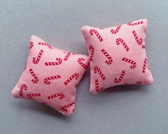 Holiday Dollhouse Pillow, Dollhouse Candy Cane Pillow, Dollhouse Holiday Decor