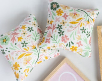 Colorful Floral Dollhouse Pillows, Set of Two