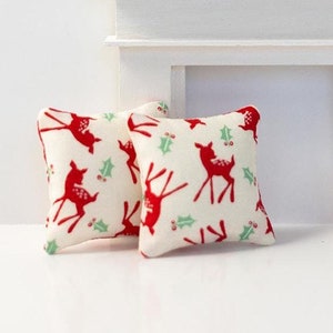 Set of Two Miniature Holiday Pillows
