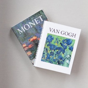 Puppenhaus Kunstbücher, Miniatur Monet, Miniatur Van Gogh