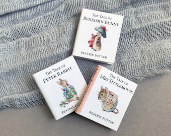 Miniature Children&#39;s Books, Dollhouse Books, Set of Three
