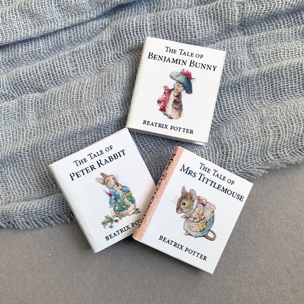 Miniature Children's Books, Dollhouse Books, Set of Three