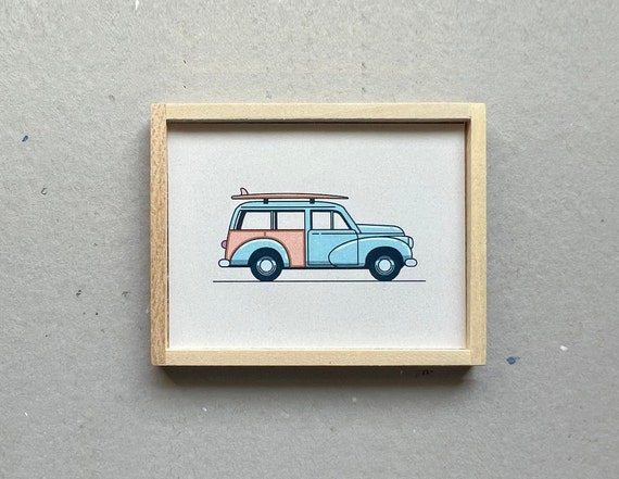 Dollhouse Retro Car Framed Wall Art by MyTinyNestMiniatures