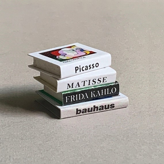 Set of Four Miniature Art Books, Dollhouse Coffee Table Books by MyTinyNestMiniatures