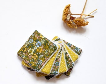 7 reusable make up pads, flowery gardin