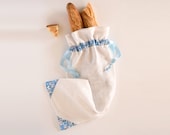 Cotton bread bag , foldable bread bag, white and liberty of london , ecofriendly bag , kitchen bag