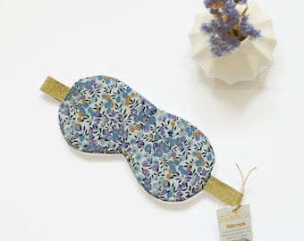 Masque de nuit, Relax Mask, bleu motifs fleurs liberty