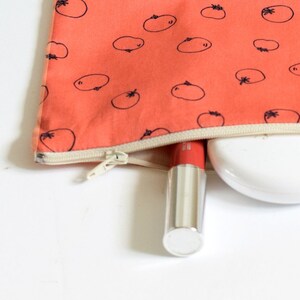 Pink zipped pouch, coral pink and tomato image 6