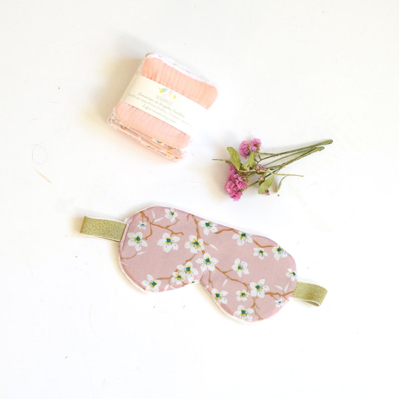 Sleep Mask, travel mask, pink flowery, Relax Mask image 1