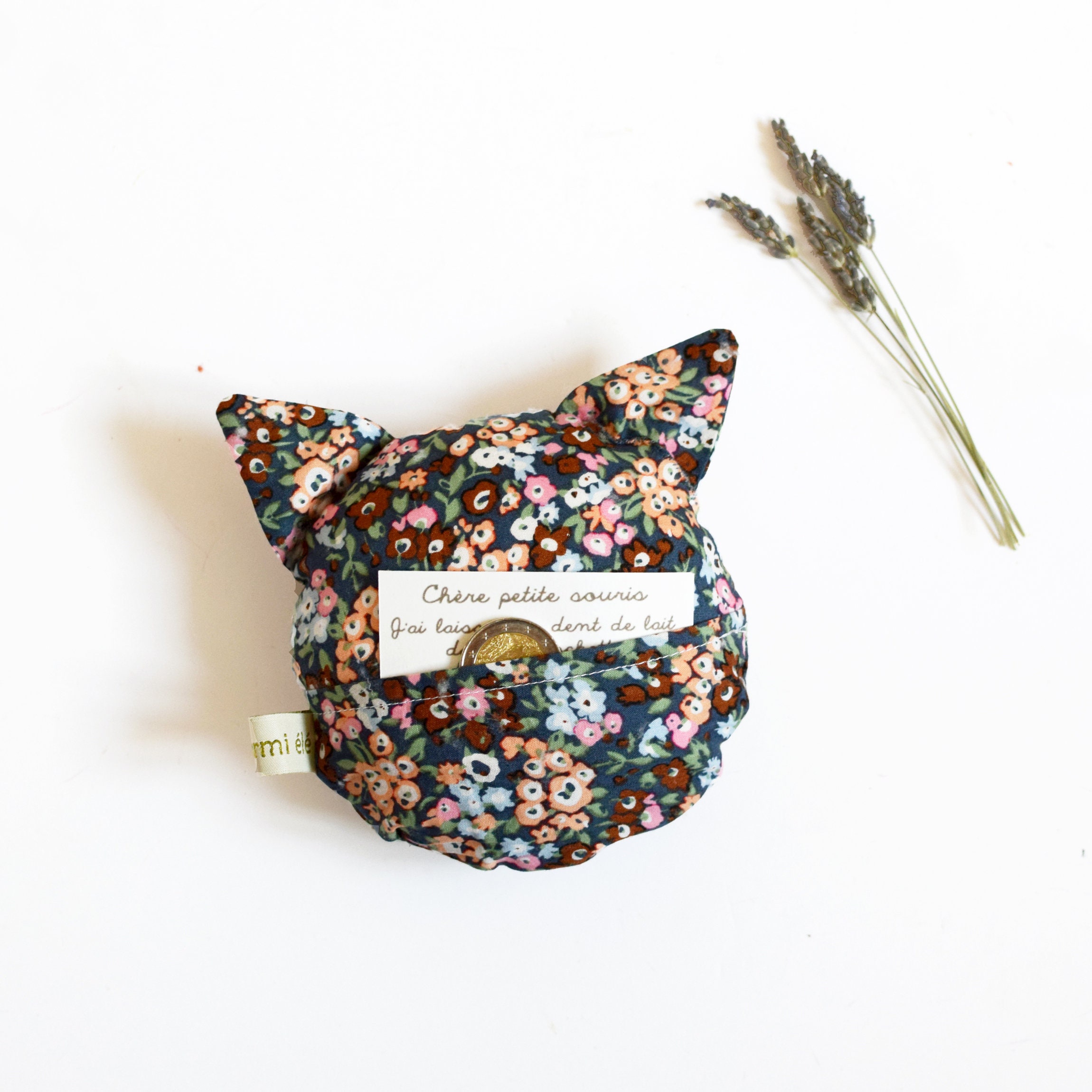 Coussin Pour La Petite Souris Motifs Fleurs Liberty, Le Chat de Souris, Chat, Cadeau Enfant