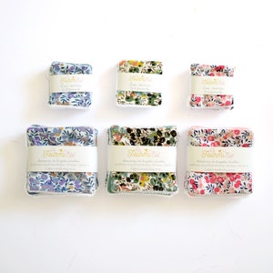7 blue reusable make up remover pads olive print