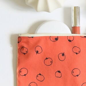 Pink zipped pouch, coral pink and tomato image 5