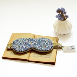 Sleep Mask, travel mask, blue liberty fabric image 3