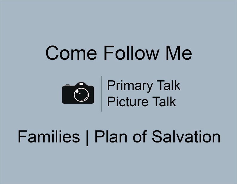 Come Follow Me Families Plan of Salvation LDS Primary Easy Etsy