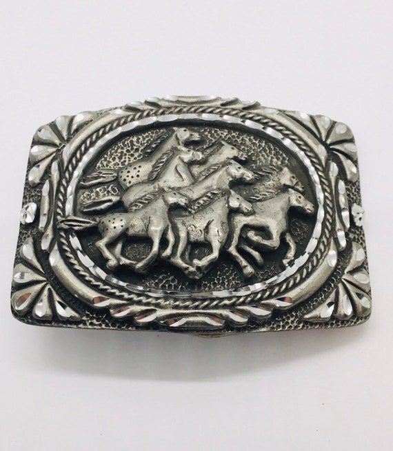 Vintage EGE Pewter Wild Horses