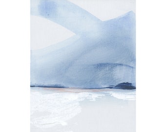Horizon 41 Original abstract seascape painting on linen panel 8x10 inches