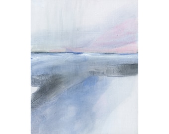Horizon 41 Original abstract seascape painting on linen panel 8x10 inches