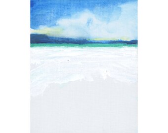 Horizon 41 Original abstract seascape painting on linen panel 8x10 inches