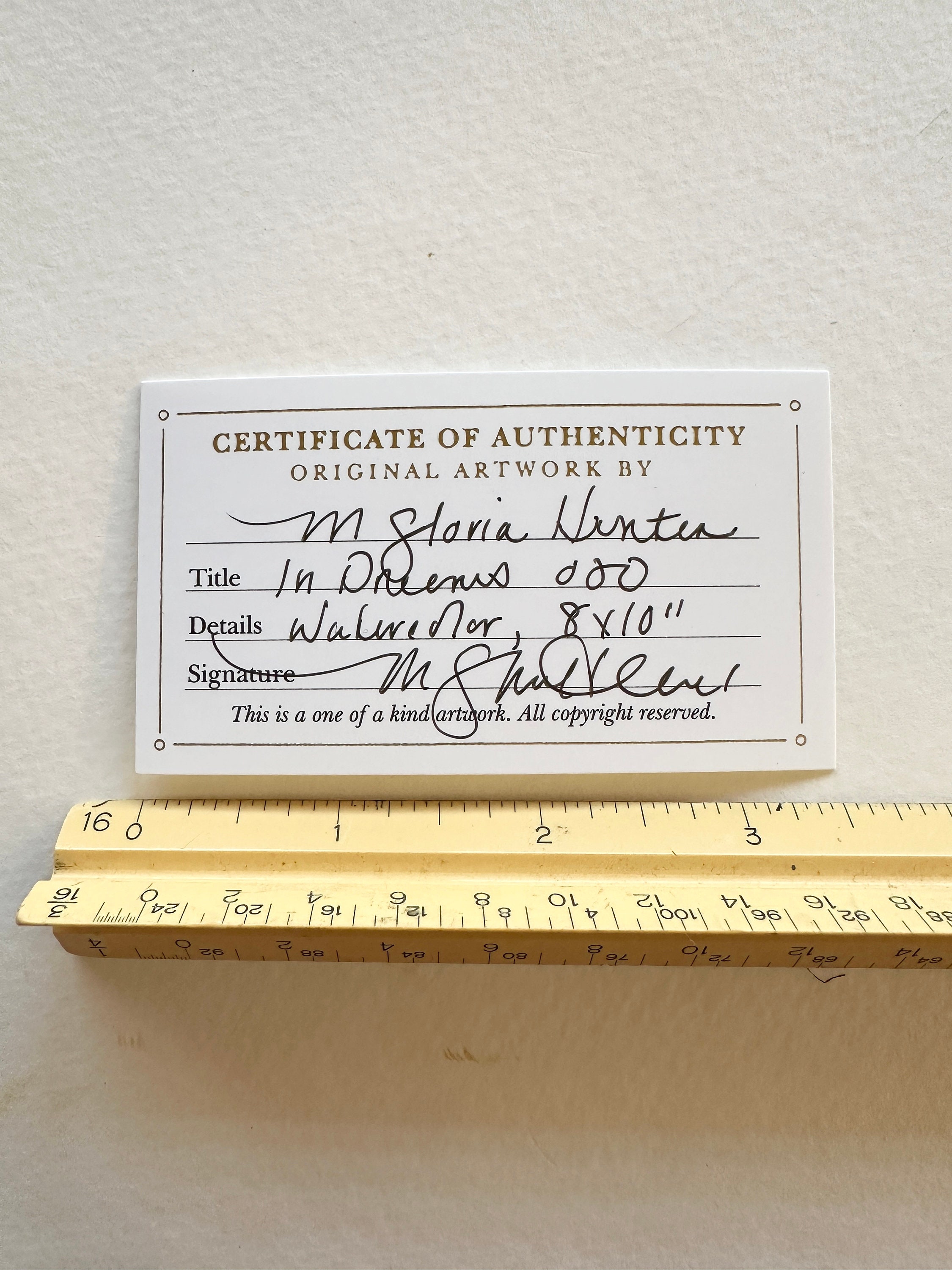Miniature, Gold Foil Certificate of Authenticity Cards for Art - Etsy