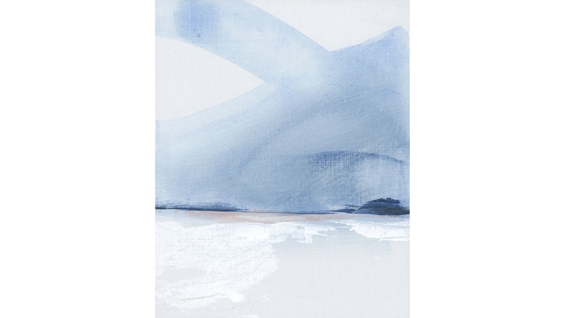 Horizon 41 Original abstract seascape painting on linen panel 8x10 inches