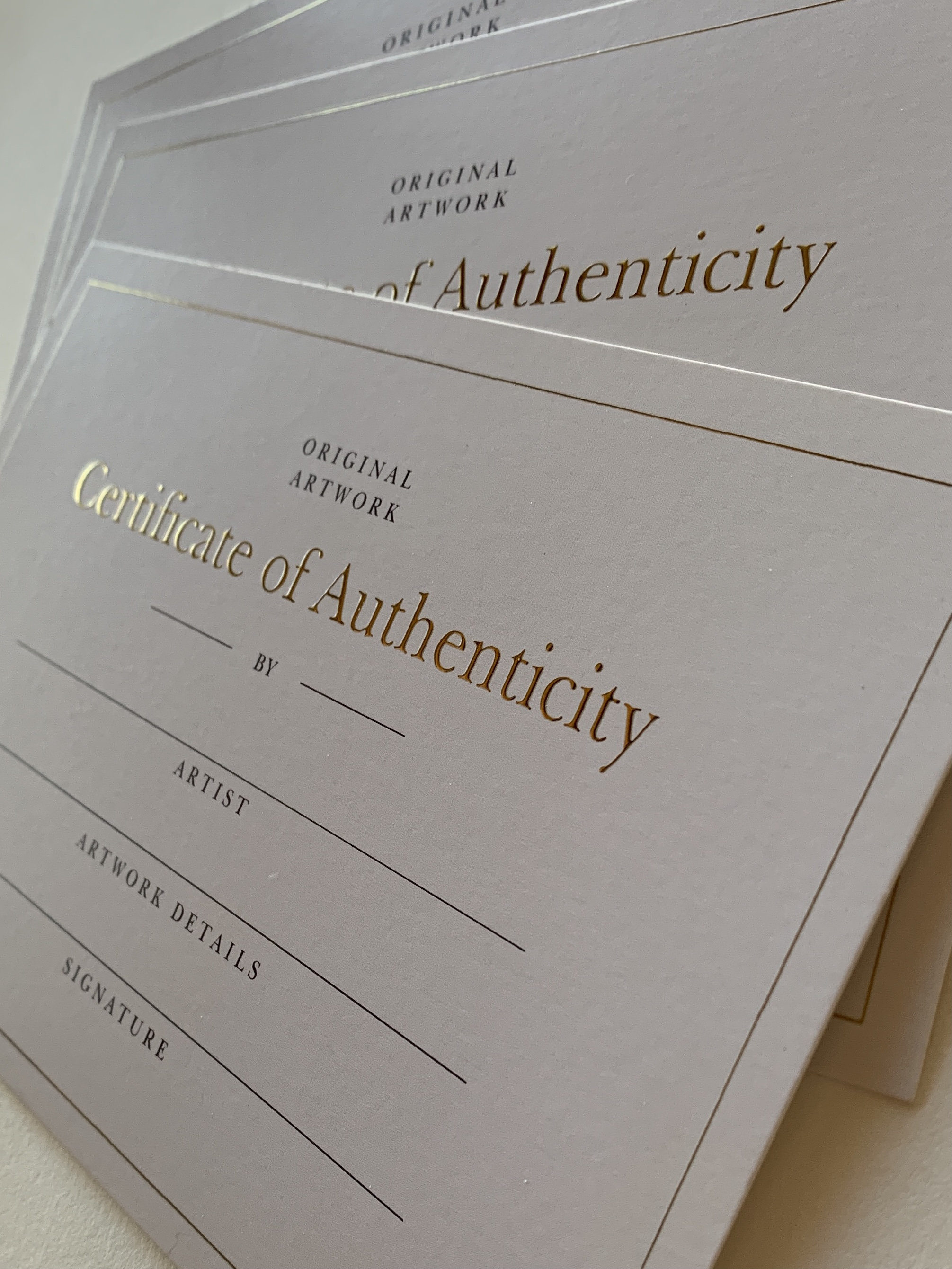 Luxurious Fillable Gold Foil Certificate of Authenticity | Etsy