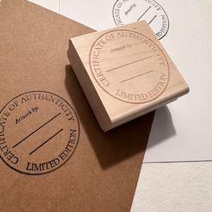 Certificate of Authenticity Stamp for Limited Edition Prints