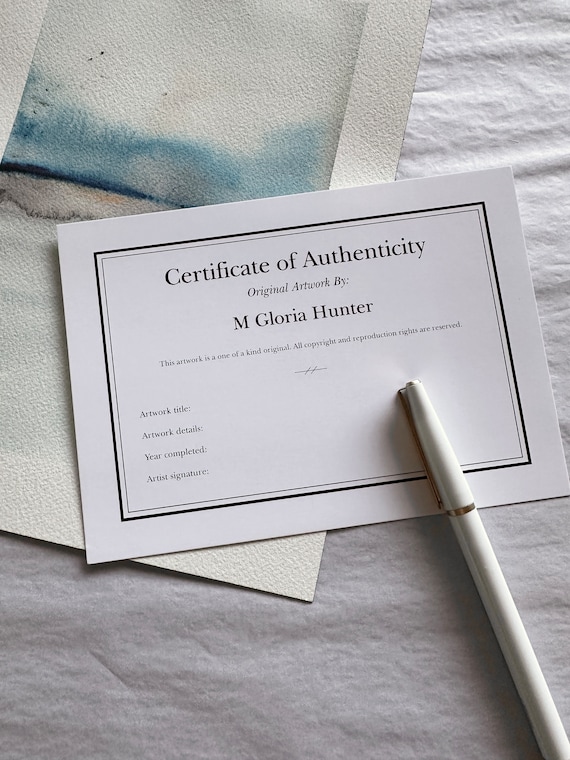 Personalized, Fillable Certificate of Authenticity Cards for