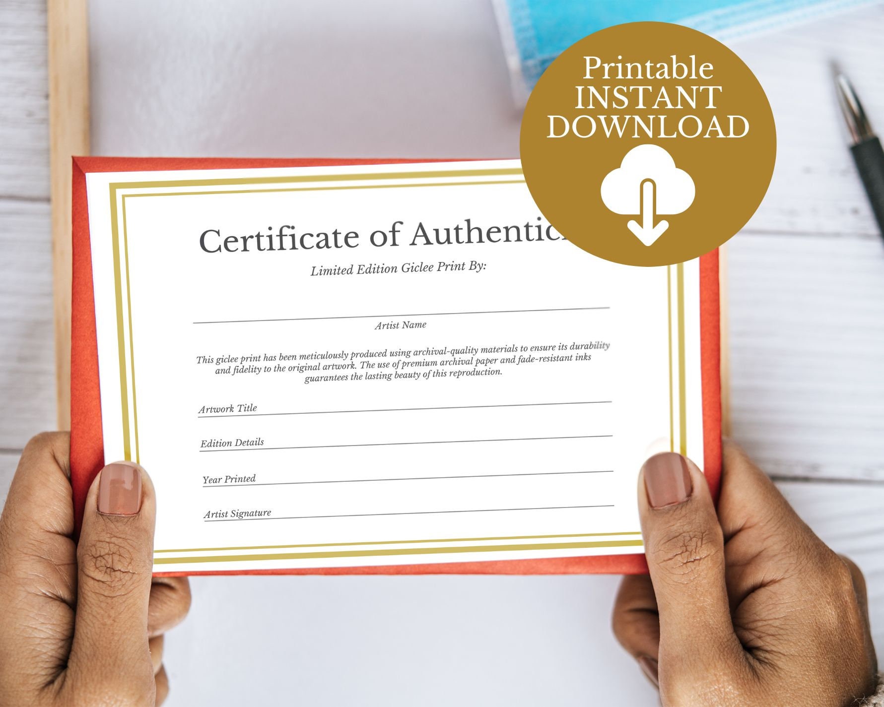Limited Edition Print Certificate Of Authenticity Template