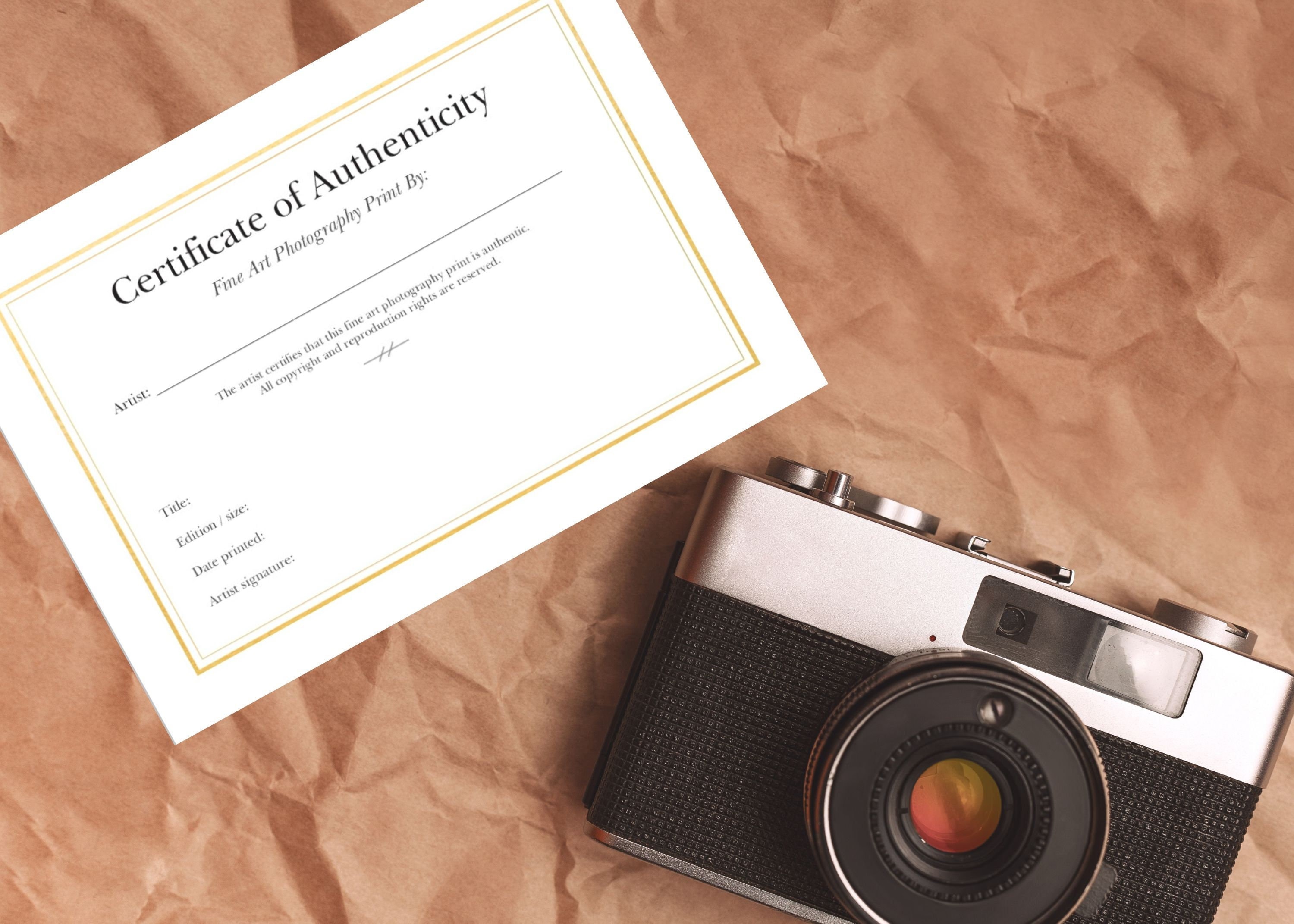 Certificate of Authenticity for Photography - Etsy Canada