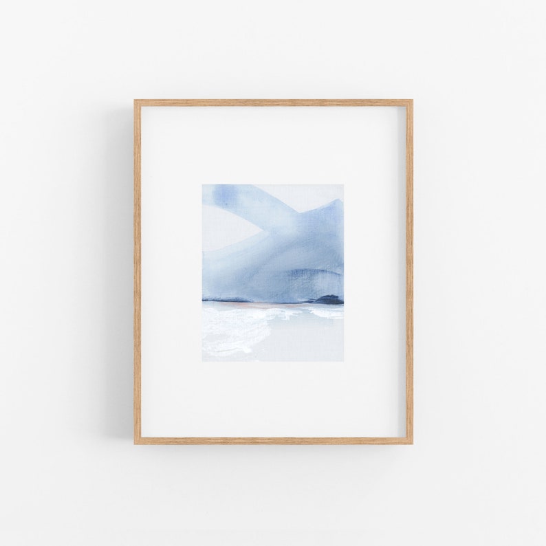 Horizon 41 Original abstract seascape painting on linen panel 8x10 inches