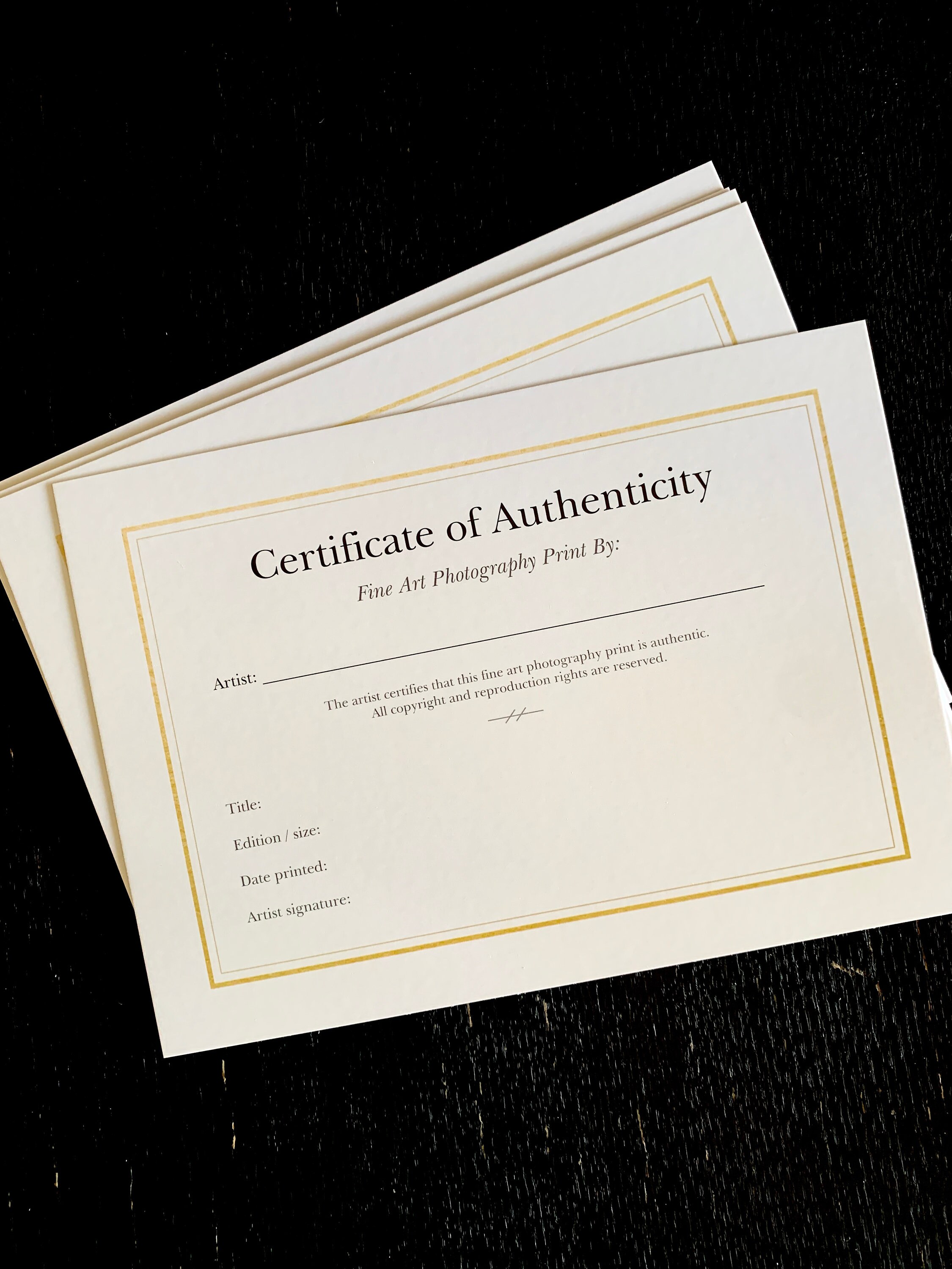 Certificate of Authenticity for Photography - Etsy