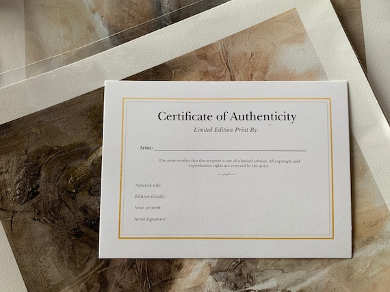 Customizable Square Certificate of Authenticity Note Card