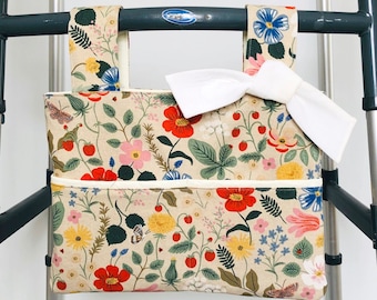 NEW! Rifle strawberry fields floral walker bag, gift for grandma, walker tote, Rifle paper Co bag, stylish rollator bag, adult walker caddy