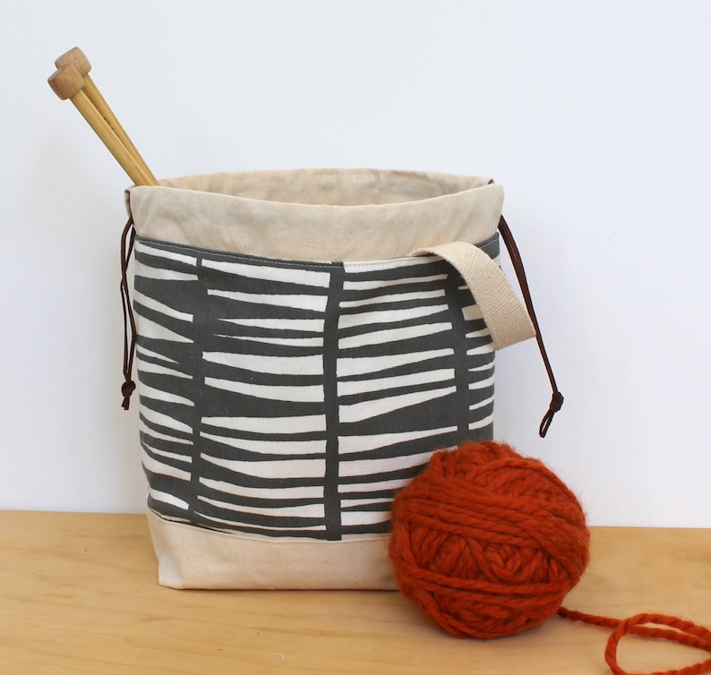 knitting bag craft project bag gift for knitters crochet bag modern knitting bag gift for crafters crafters bag project storage bag