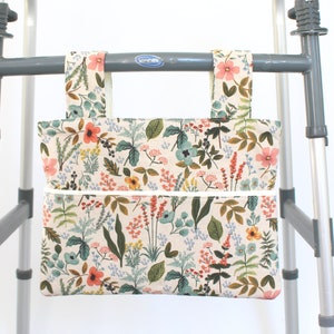 READY TO SHIP!!  Rifle Almalfi garden floral walker bag, gift for grandma, walker tote, Mother's day gift for mom, stylish rollator bag