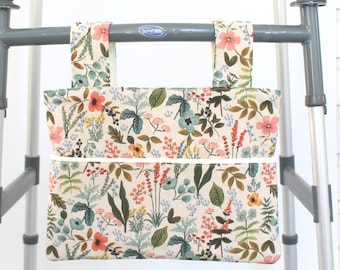 READY TO SHIP!!  Rifle Almalfi garden floral walker bag, gift for grandma, walker tote, Mother's day gift for mom, stylish rollator bag