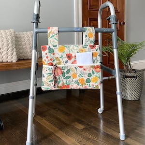 NEW Rifle Paper Co fabric walker bag, feminine bag for walker, walker caddy, rollator walker bag with pockets, birthday gift for grandmother