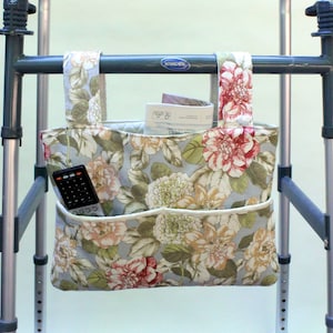 gift for grandma in nursing home, feminine bag for walker, walker caddy, walker tote, rollator walker bag, birthday gift for grandmother