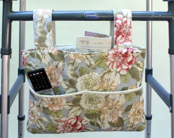 gift for grandma in nursing home, feminine bag for walker, walker caddy, walker tote, rollator walker bag, birthday gift for grandmother