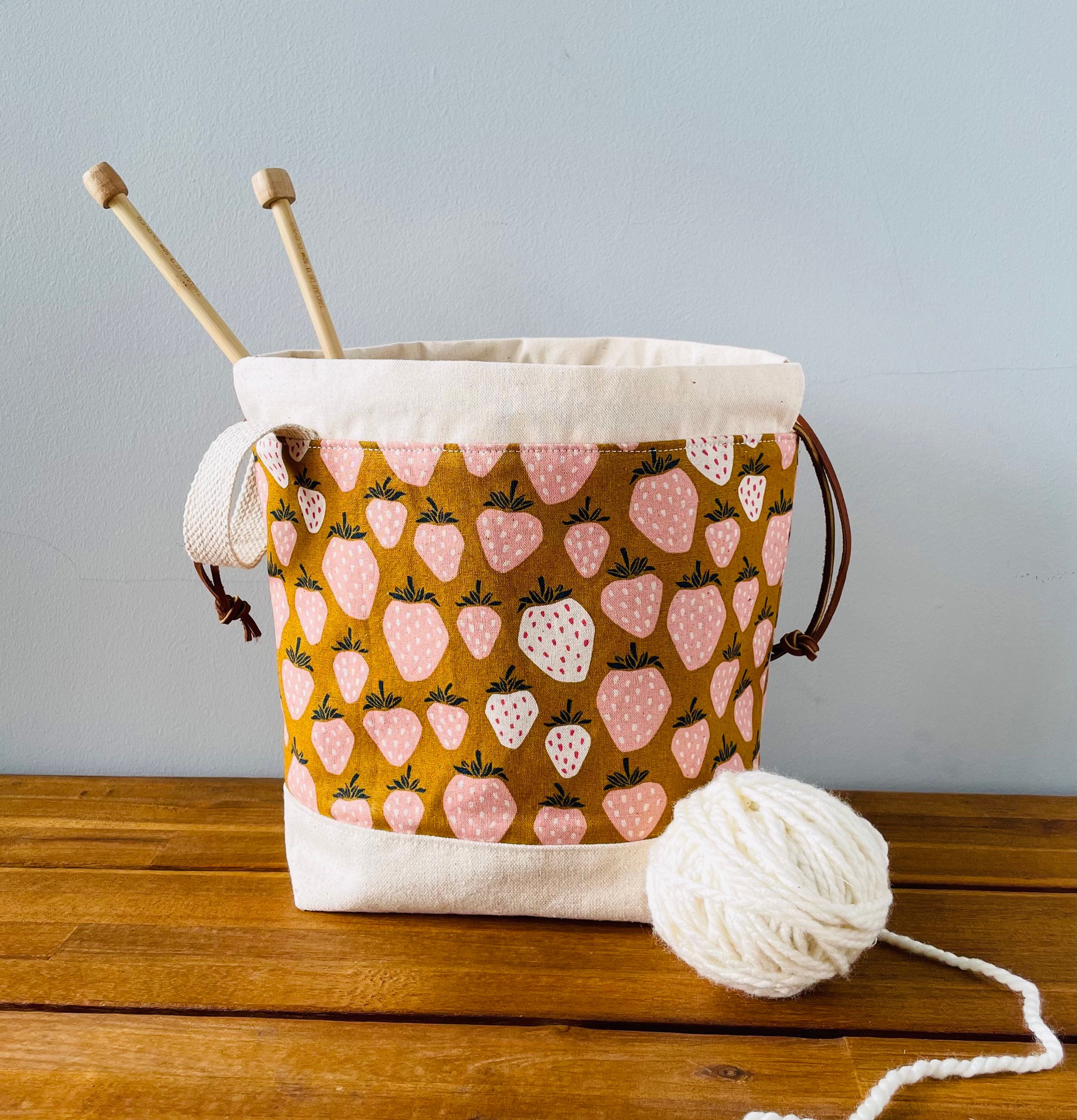  Coopay Yarn Storage Mini Yarn Bag for Crocheting with Holes,  Empty Yarn Drum Knitting Bag Portable Yarn Holder, Small Travel Yarn  Storage Organizer Case for Knitting & Crochet Supplies, Orange Leaves